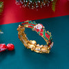 Christmas Enamel Santa Claus Tree Stretch Bracelet for Women Vintage Snowflake Charm Bangle Xmas Party Jewelry Gift - Image 4