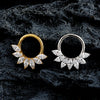 16G Marquise CZ Hinged Segment Hoop Nose Ring Titanium Septum Piercing Cartilage Daith Hoop Earring - Image 2