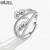 Metal Balls Fidget Rings Adjustable for Women Stress Relieve Finger Jewelry Rotatable Beads Ring Accessories - Image 8