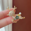 Cubic Zircon Pearl Elk Deer Brooch Pins For Women Men Christmas Animal Year Gift Jewelry - Image 2