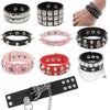 Cool Gothic PU Leather Studded Bracelet Adjustable Punk Goth Cuff Spike Bracelet Gothic Rivet Wristband for Men Women - Image 4