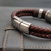 Vintage Multilayer Brown Leather Stainless Steel Men Bracelet Bead Bracelet Jewelry Male Wrist Bangle Christmas Gifts - Image 4