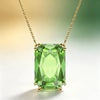 Rectangle Olive Green Zircon Hoop Chain Necklace Earrings Bracelet Ring Women Jewelry Set - Image 15