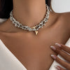 Retro Simple Heart Shaped Pendant Necklace Multi Layer Sweet Creative Irregular String Style Girl Birthday Jewelry - Image 1