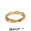 6789# Minimalist Stainless Steel Casting Cute Fish Ring Pvd Plated Stylish Lucky Chic Jewelry Accessories Gift - Image 1