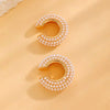 Colorful Crystal Zircon Pearl Ear Clip Earrings for Women Metal C-Shaped No Pierced Cartilage Ear Cuff Jewelry - Image 15