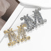 Zircon Inlaid Letter M Brooch Charm Women's Brooch Party Jewelry Accessories Gift - Image 1