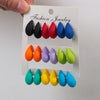 9Pair/Set Acrylic Small Chunky Waterdrop Earrings Dupes for Women Matte Colorful Dome Tear Drop Earring Hoops Jewelry - Image 7