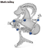 Rhinestone Star Alloy Aries Goat Brooch Pins Elegant Zodiac Jewelry Gift Shell Animal Badge For Suit And Dress - Image 7