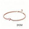 Rose Gold Pink Crystal Flower Language Necklace Earpiece Set Commemorative Day Gift - Image 16