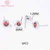 (2607) 4MM 6MM 7MM 8MM Gold Color Brass with Zircon Hooks Hole Round Stud Earrings Pins Jewellery Accessories Wholesales - Image 33