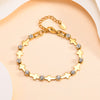Elegant White Cubic Zircon Charm Bracelet,Women's Hollow Elliptical Handmade Chain Bracelet,Gold Color Stainless Steel Bracelets - Image 9