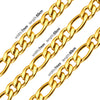 Stainless Steel Cuban Figaro and Wheat Link Necklace in 5 mm or 7 mm Widths - Image 17