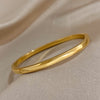 Greatera Minimalist 4mm Stainless Steel Smooth Cuff Bracelet Bangle for Women Gold Plated Metal Bracelets Jewelry - Image 5