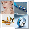 1 Box 12Pcs Stainless Steel Ring Blanks US Size 7 Grooved Finger Rings Blue Black Golden Ring Core Blank Ring Core Making Kits - Image 6