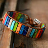 Bohemian Multicolor Emperor Stone Bracelet For Women 7 Chakra Stones Leather Rope Woven Bangle Man Wrist Jewelry - Image 2