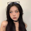 Hyunya's versatile flat buckle belt style choker collar, collarbone necklace, women's dark gift collar - Image 2