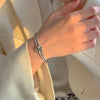 European Retro Personality Rope Buckle Two Thread Knotting Bangle Silver Opening Bracelets - Image 2