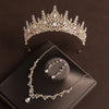 Bridal Wedding Jewelry 4-piece Set, Alloy Crystal Crown&Crystal Necklace&Earrings Women's Classic Wedding Tiaras - Image 6