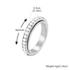 4mm Spinner Zircon Fidget Ring for Men Women,Stainless Steel Rotating Relief Engagement Rings Tail Ring,Anniversary Gift - Image 8