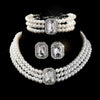 Imitation Gem Pearl Jewelry Set Multi-layer Bead Bead Necklace Earring Necklace Bracelet Set White Pearl Matching Jewelry - Image 2