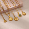 Stainless Steel Geometric Necklace For Women Sun Sunflower Pendant Clavicle Chain Aesthetic Jewelry Accessories - Image 1