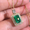 Gold Color Necklace for Women Green Cubic Zirconia Design Bridal Wedding Necklace Anniversary Gift Jewelry - Image 5