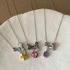 French Colorful Enamel CZ Cubic Zirconia Starburst Water Drop Star Pendant Necklaces for Women Silver Plated Chain Chokers - Image 6