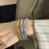 Stainless Steel Retro Elasticity Thick Metal Polish Bracelet Gold Plated Unisex Jewelry Men Women - Image 2
