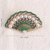 Gold-Plated and Pearl-Inlaid Elegant Retro Fan-Shaped Brooch and Stylish Women Coat Brooch - Image 6