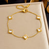 316L Stainless Steel Golden Heart Geometry Zircon Minimalist Series Bracelet Lady Wrist Chain Jewelry - Image 7