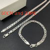 45-60CM Silver 6MM Men's Necklace Bracelet Set Gold Plating Quality Jewelry Accessories - Image 9