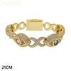 Iced Out Colorful Eye Infinity Link Bracelet for Men Rose Gold Color Cubic Zirconia Cuban Chain Hip Hop Jewelry - Image 10
