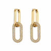 Gold Color Geometric Oval Rectangle Hoop Earrings For Women Zircon Wedding Jewelry Elegant Female Dangle Earings - Image 11