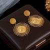 316L Stainless Steel Exaggerated Golden Flower Dangle Earrings For Women Jewelry Gift Party - Image 9