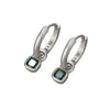 Green Square Zircon Drop Dangle Earrings Hoop For Women Girl Jewelry Accessories Gift Party Holiday - Image 4