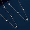 Dainty Lucky Leaf Necklace for Women Silver Gold Plated Cute CZ Flower Pendant Choker Jewelry Gifts - Image 6