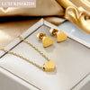 Cubic Love Heart Minimalist Jewelry Set Necklace Earrings Bracelets Stainless Steel Women Party Accessories - Image 27