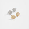 Silver CZ Pave Disc Jewelry Set Adjustable Earrings Necklace Bracelet Ring, Women Jewelry - Image 5