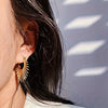 Metal Sun Flower Retro Earrings Female Light Senior Sense Exaggerated Fan Ear Buckle Attendance Cocktail Stud Fan - Image 2