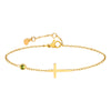 Birthstone Zirconia Thin Chain Link Cross Bracelet Stainless Steel Women's Adjustable Link Stacked Layered Chain Bracelets - Image 22