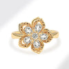 Adjustable Rotating Double Layer Flower Stacking Women'S Rings Gold Crystal Relife Spinning Ring - Image 5