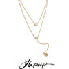 Thin Stainless Steel Double-Layer CZ Zirconia Chain Dainty Pendant Necklace for Women Delicate Jewelry - Image 1