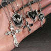 5Pcs Gothic Necklace Set For Women Halloween Jewelry Heart Bat Spider Cross Pendant Sweater Chain Daily Accessories Gift - Image 10