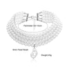 Layered Bead Choker Necklace with Baroque Pearl Look Pendant - Image 5