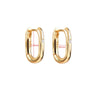 Silver Retro Geometric Square Circle Hoop Earrings for Women Gift Zircon Huggies Ear Buckle Piercing Jewelry - Image 4