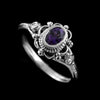 Wosikate Vintage Ruby Amethyst Thai Silver Black Ring For Women With Silver Plated Jewelry Adjustable Finger Ring - Image 5