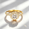 Heart Ring Set with Diamonds Open Ring Women's Silver Adjustable Wedding Ring Jewelry - Image 8