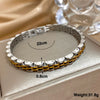 Five Layer Stainless Steel Chain Bracelet with Two Tone Links and 10 mm Width - Image 16