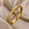 Minimalism Stainless Steel Round Open Spring Bangle for Women Smooth Cuff Bracelet Hand Jewelry Daily Accessories - Image 3